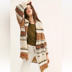 FREE PEOPLE Retail Price $298 "PAINTED DESERT SWEATER COAT" Size S